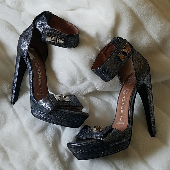 Jeffrey Campbell Shoes - JEFFREY CAMPBELL Last Ibiza Metallic Heels Sz 7.5